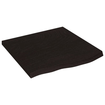 vidaXL Tischplatte Dunkelbraun 60x60x(2-4)cm Massivholz Eiche