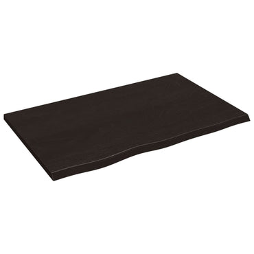 vidaXL Plateau de table Marron foncé 80x50x2 cm Chêne massif traité