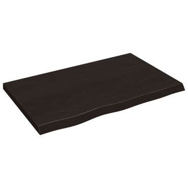 vidaXL Plateau de table marron foncé 80x50x(2-4)cm Bois de chêne massif