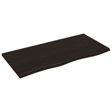 vidaXL Tischplatte Dunkelbraun 100x50x2 cm Massivholz Eiche Behandelt