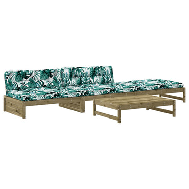 vidaXL 4-tlg. Garten-Lounge-Set mit Kissen Kiefernholz Imprägniert
