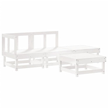 vidaXL Ensemble de mobilier de jardin 4 pcs Blanc Bois de pin massif