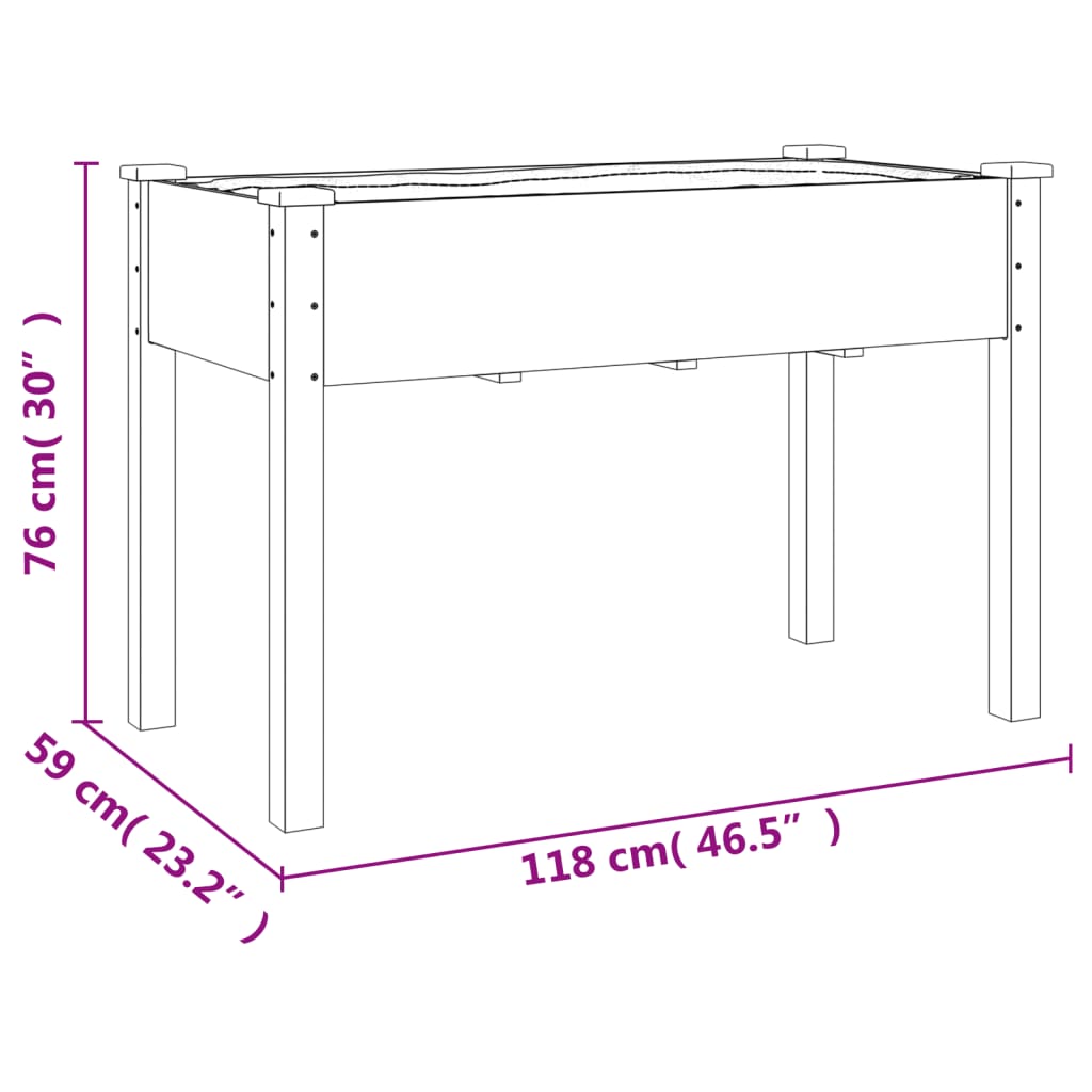 vidaXL Pflanzkübel mit Einsatz und Rollen Braun 118x59x80cm Tannenholz