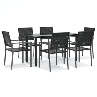 vidaXL 7-tlg. Garten-Essgruppe Poly Rattan und Stahl