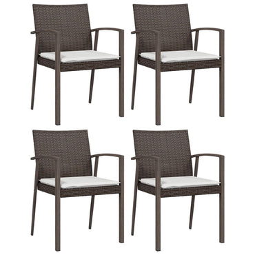 vidaXL Chaises de jardin avec coussins 4 pcs Marron 56,5x57x83 cm Résine tressée