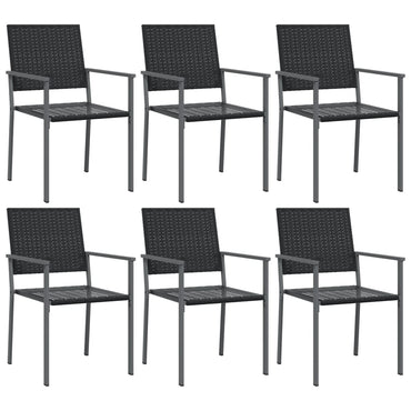 vidaXL Chaises de jardin 6 pcs Noir 54x62,5x89 cm Résine tressée