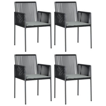 vidaXL Chaises de jardin avec coussins 4 pcs Noir 54x60,5x83,5 cm