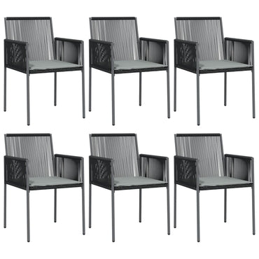 vidaXL Chaises de jardin avec coussins 6 pcs Noir 54x60,5x83,5 cm