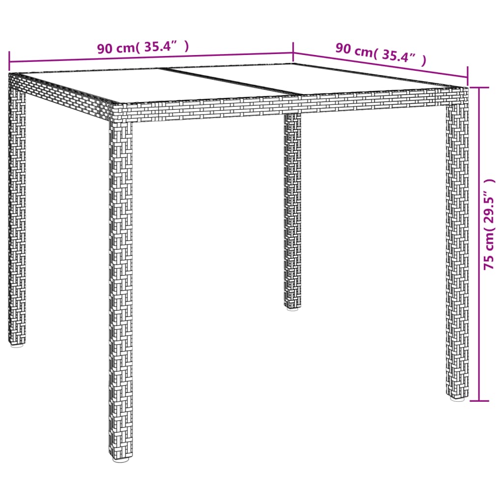 vidaXL 5-tlg. Garten-Essgarnitur mit Kissen Weiß Poly Rattan