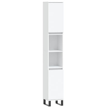 vidaXL Badschrank Weiß 30x30x190 cm Holzwerkstoff
