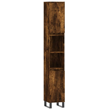 vidaXL Badschrank Räuchereiche 30x30x190 cm Holzwerkstoff
