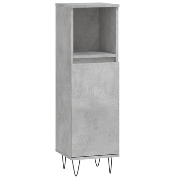 vidaXL Meuble de salle de bain gris béton 30x30x100 cm en bois d'ingénierie