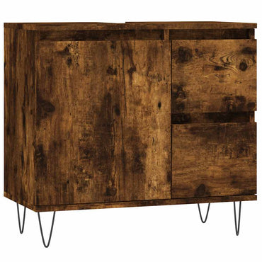 vidaXL Badschrank Räuchereiche 65x33x60 cm Holzwerkstoff