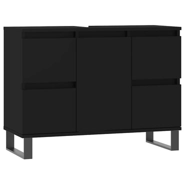 vidaXL Badschrank Schwarz 80x33x60 cm Holzwerkstoff