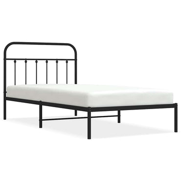 vidaXL Cadre de lit avec tête de lit Métal Noir 100x200 cm