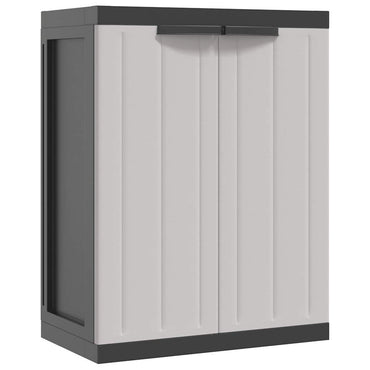 vidaXL Armoire de jardin gris et noir 65x37x85 cm PP