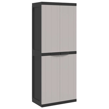 vidaXL Armoire de jardin gris et noir 65x37x165 cm PP