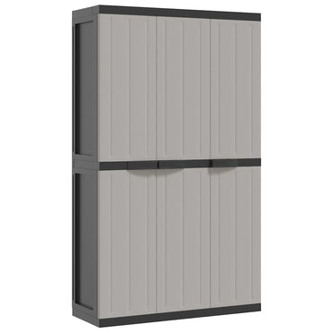 vidaXL Armoire de jardin gris et noir 97x37x165 cm PP