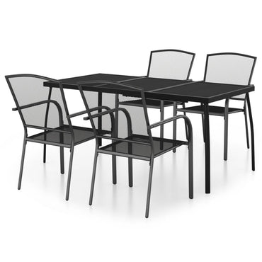 vidaXL 5-tlg. Garten-Essgruppe Anthrazit Stahl