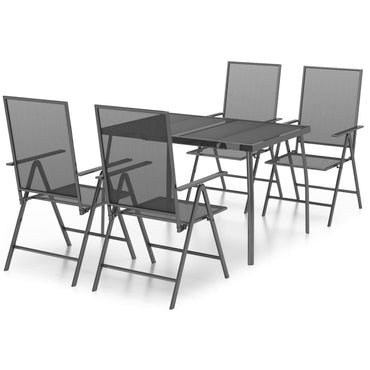 vidaXL Ensemble de salle à manger de jardin 5 pcs Acier anthracite