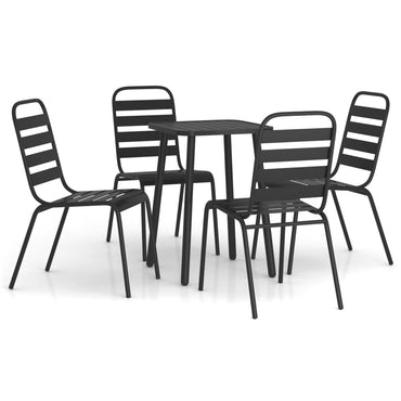 vidaXL Ensemble de salle à manger de jardin 5 pcs Acier anthracite