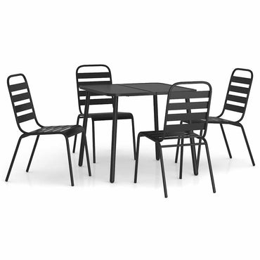 vidaXL Ensemble de salle à manger de jardin 5 pcs Acier anthracite