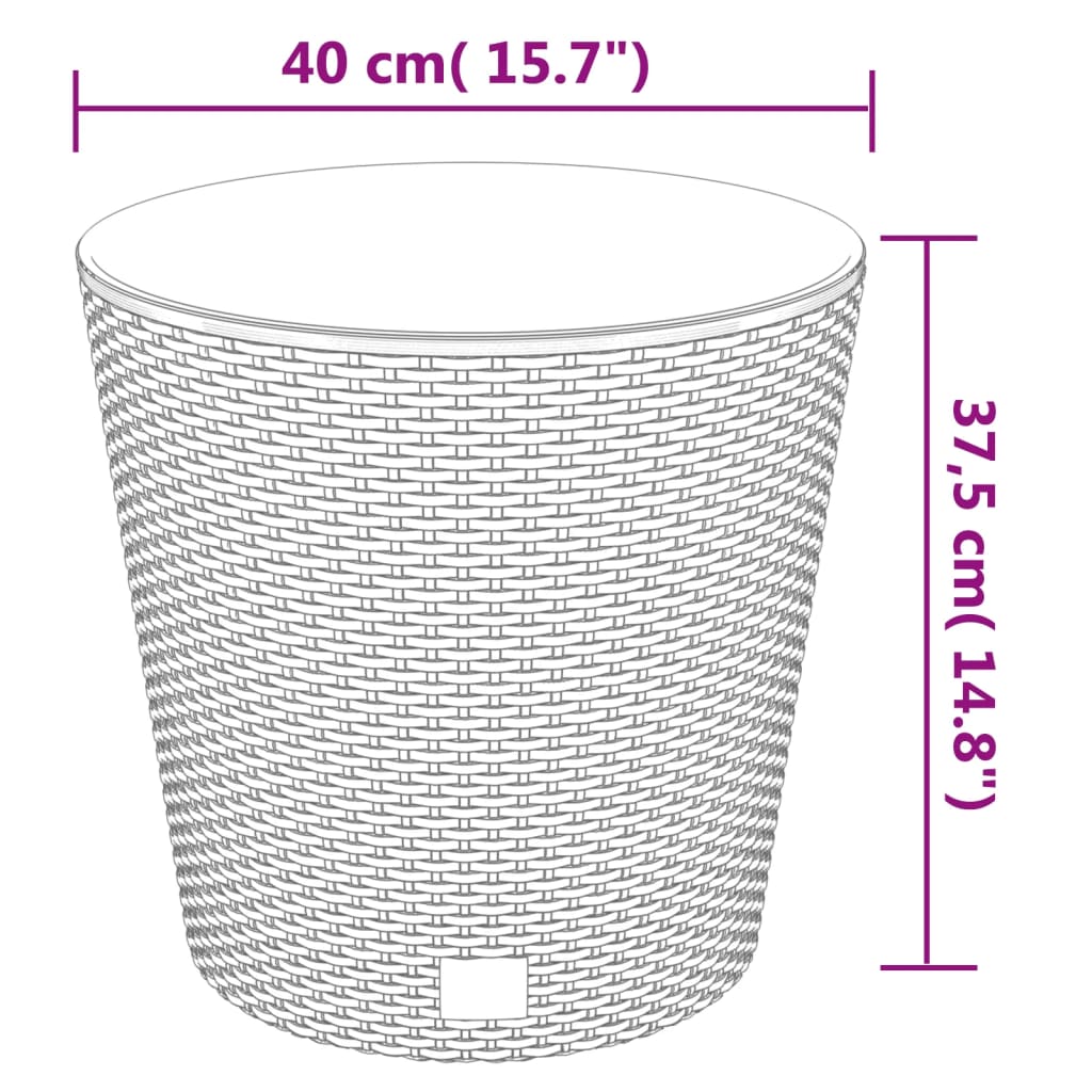 vidaXL Pflanzkübel mit herausnehmbaren Einsatz Anthrazit 35/37,5 L PP