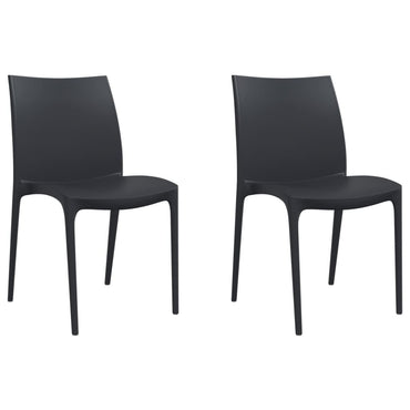 vidaXL Chaises de jardin 2 pcs Anthracite 50x46x80 cm Polypropylène