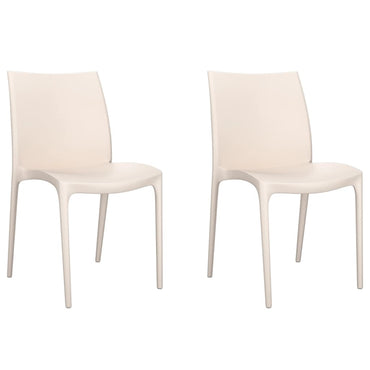 vidaXL Chaises de jardin 2 pcs Crème 50x46x80 cm Polypropylène