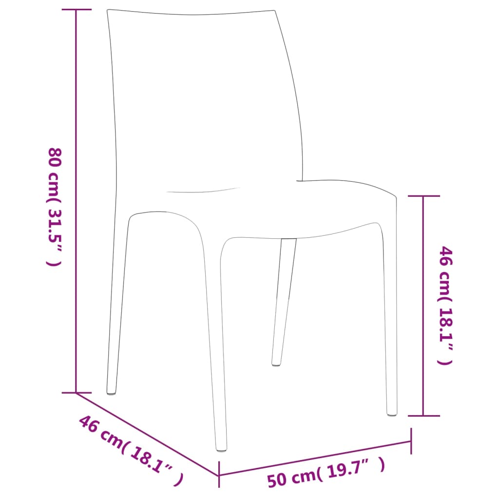 vidaXL Chaises de jardin 2 pcs Blanc 50x46x80 cm Polypropylène