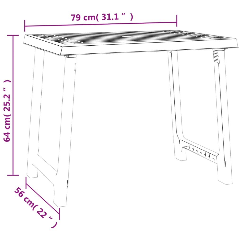 vidaXL Campingtisch Grün 79x56x64 cm PP Holzoptik