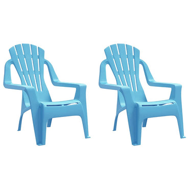 vidaXL Chaises de jardin pour enfants 2 pcs Bleu 37x34x44 cm PP aspect bois