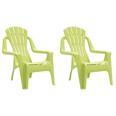 vidaXL Chaises de jardin pour enfants 2 pcs Vert 37x34x44 cm PP aspect bois