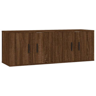 vidaXL TV-Wandschränke 2 Stk. Braun Eichen-Optik 57x34,5x40 cm