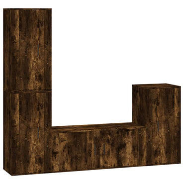 vidaXL 4-tlg. TV-Schrank-Set Räuchereiche Holzwerkstoff