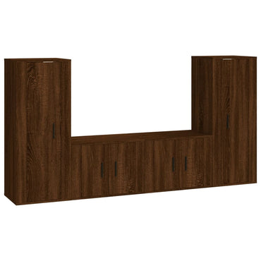 vidaXL Meuble TV, 4 pcs, aspect chêne marron, bois d'ingénierie