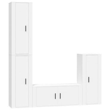 vidaXL Ensemble de 4 meubles TV Blanc Bois d'ingénierie