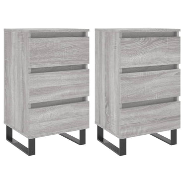 vidaXL Nachttische 2 Stk. Grau Sonoma 40x35x69 cm Holzwerkstoff
