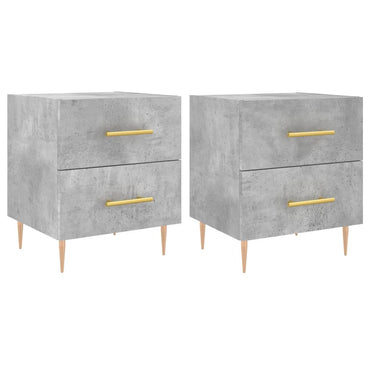 vidaXL Nachttische 2 Stk. Betongrau 40x35x47,5 cm Holzwerkstoff