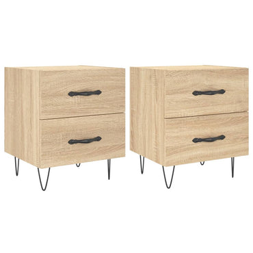 vidaXL Nachttische 2 Stk. Sonoma-Eiche 40x35x47,5 cm Holzwerkstoff