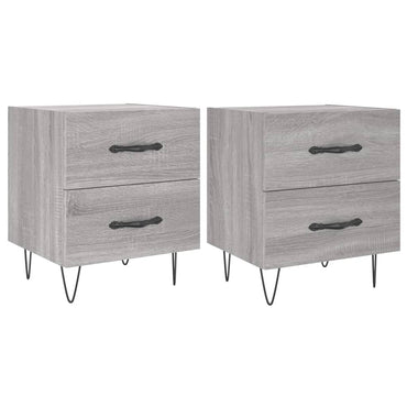 vidaXL Tables de chevet 2 pcs Gris Sonoma 40x35x47,5 cm Bois d'ingénierie