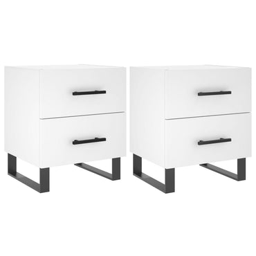 vidaXL Nachttische 2 Stk. Weiß 40x35x47,5 cm Holzwerkstoff