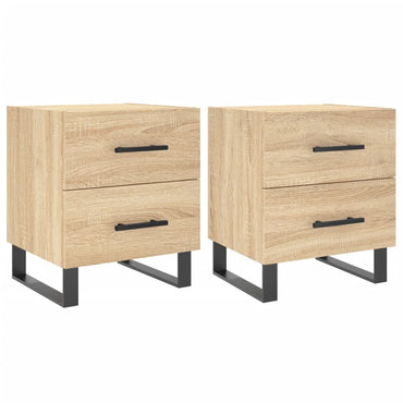 vidaXL Nachttische 2 Stk. Sonoma-Eiche 40x35x47,5 cm Holzwerkstoff