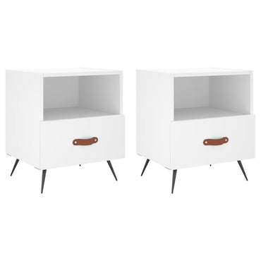 vidaXL Nachttische 2 Stk. Weiß 40x35x47,5 cm Holzwerkstoff