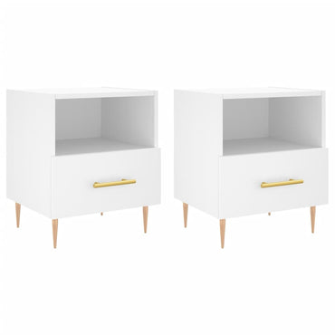 vidaXL Nachttische 2 Stk. Weiß 40x35x47,5 cm Holzwerkstoff