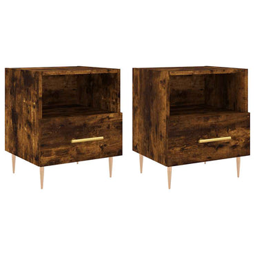 vidaXL Nachttische 2 Stk. Räuchereiche 40x35x47,5 cm Holzwerkstoff