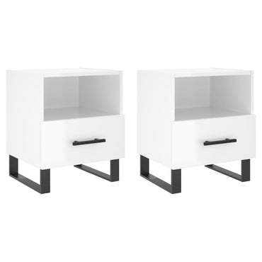 vidaXL Nachttische 2 Stk. Hochglanz-Weiß 40x35x47,5 cm Holzwerkstoff