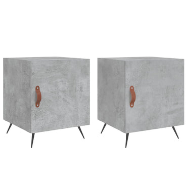 vidaXL Tables de chevet 2 pcs Gris béton 40x40x50 cm Bois d'ingénierie