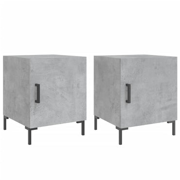 vidaXL Nachttische 2 Stk. Betongrau 40x40x50 cm Holzwerkstoff