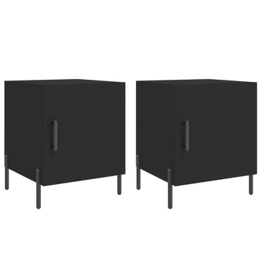 vidaXL Nachttische 2 Stk. Schwarz 40x40x50 cm Holzwerkstoff